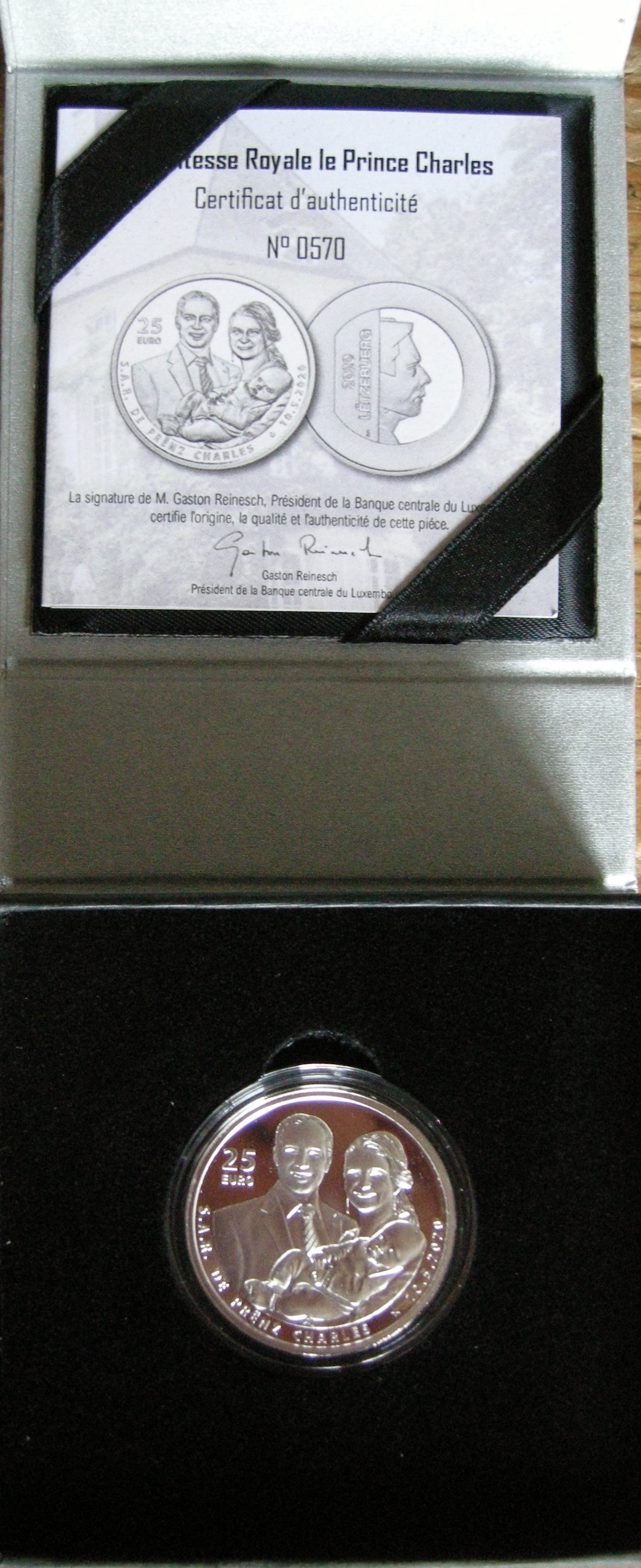 (afbeelding voor) Luxemburg 25 euro 2020 Geboorte Prins Charles in cassette