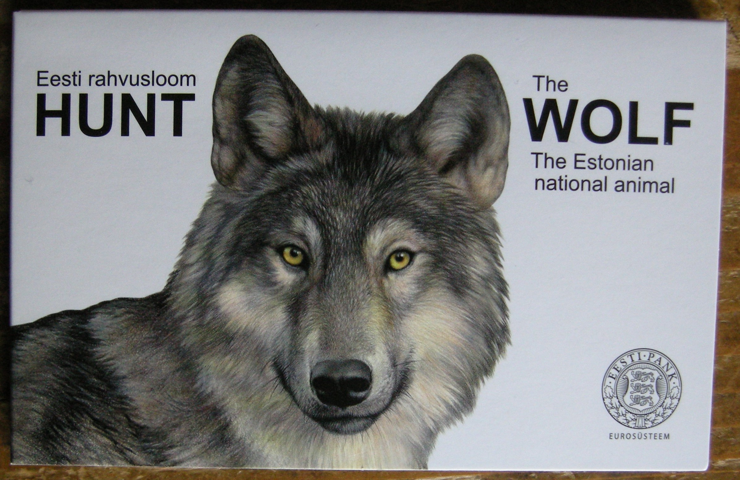 (afbeelding voor) 2 Euromunt Estland 2021 Wolf in coincard
