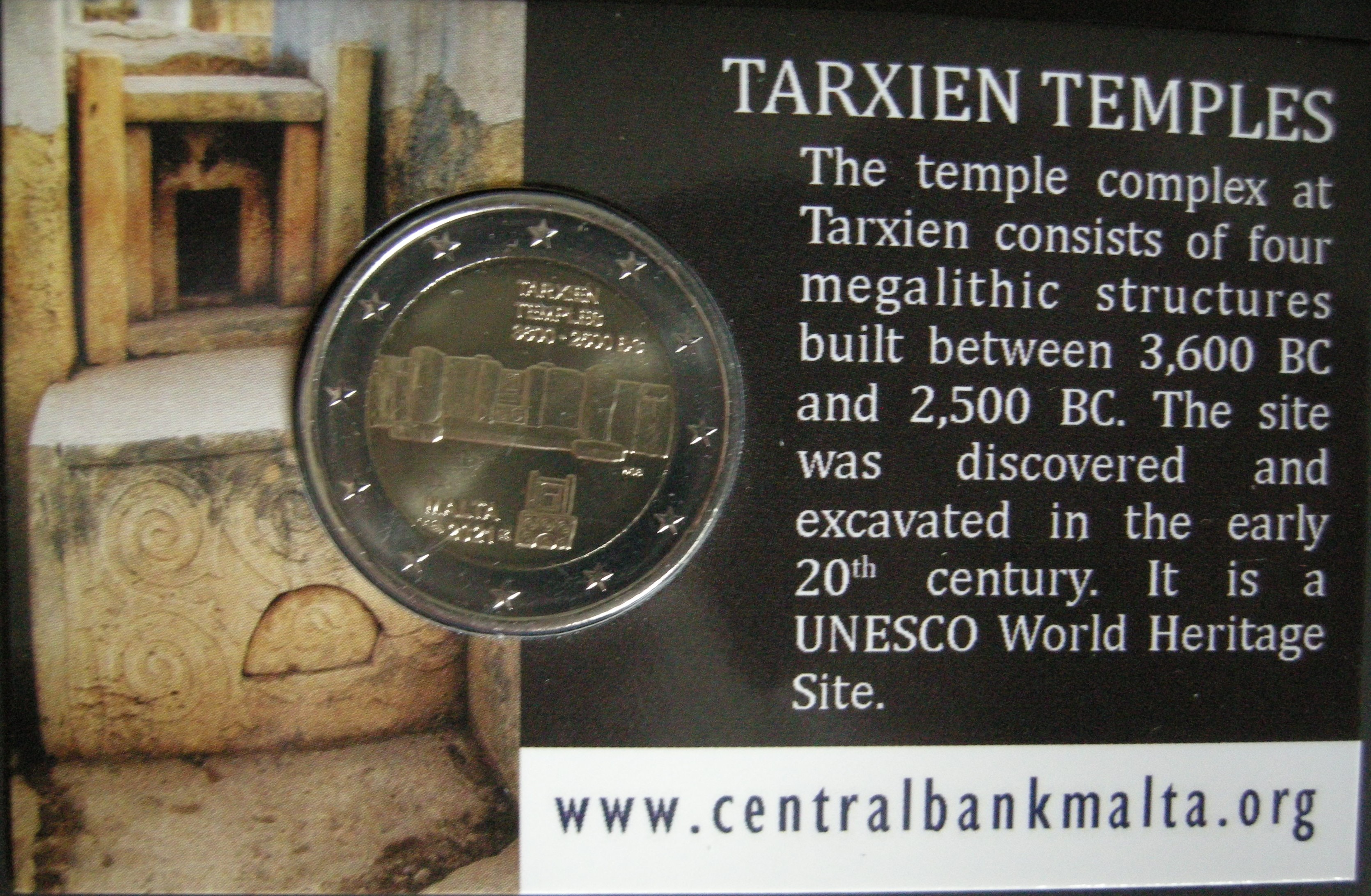2 Euromunt Malta 2021- Tarxien Tempels coincard UNC