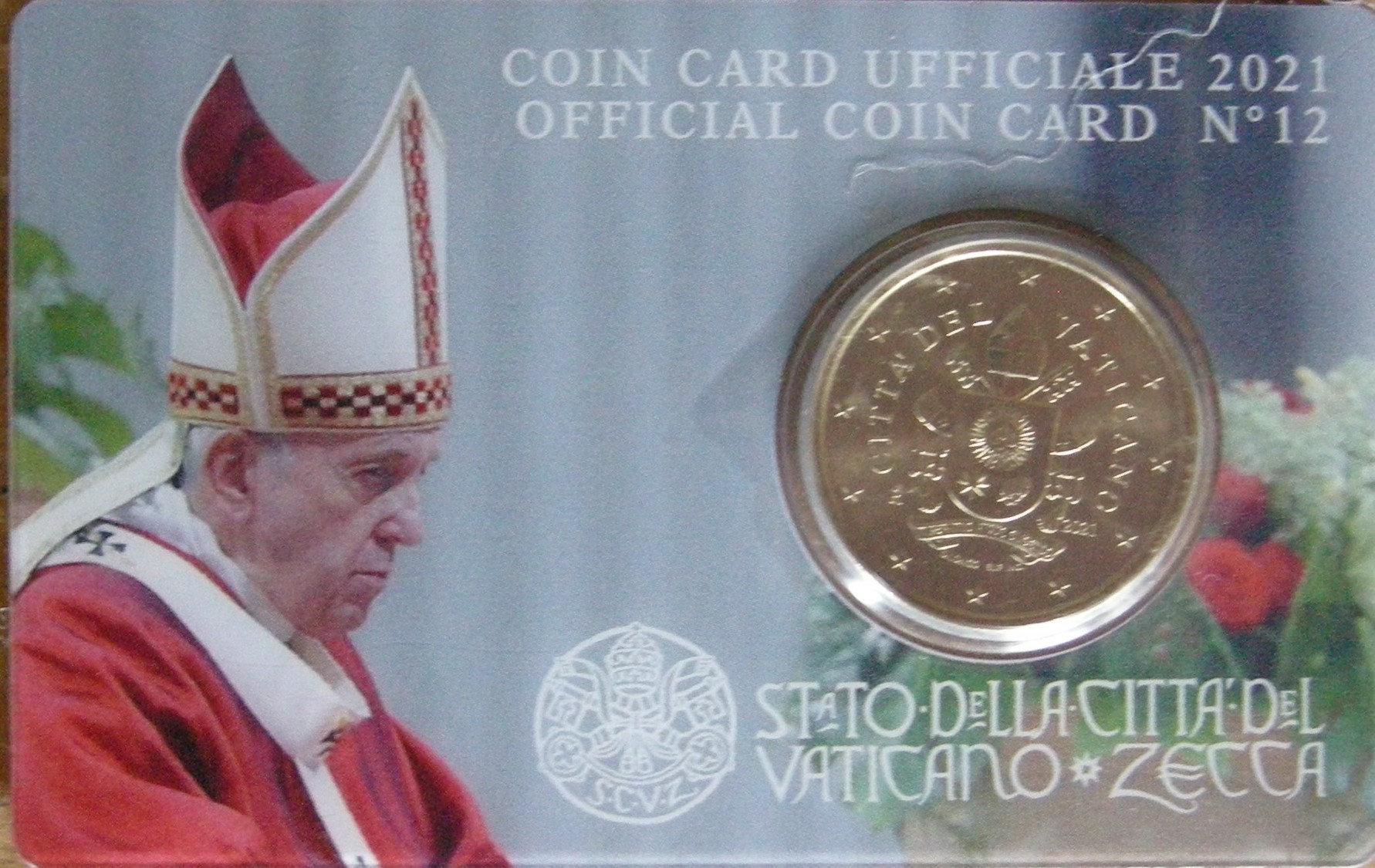 (afbeelding voor) Vaticaan Coincard No. 12 Munt 50 cent 2021