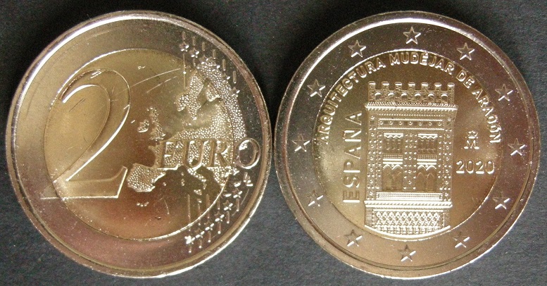 (afbeelding voor) 2 Euromunt Spanje 2020 Aragon UNC