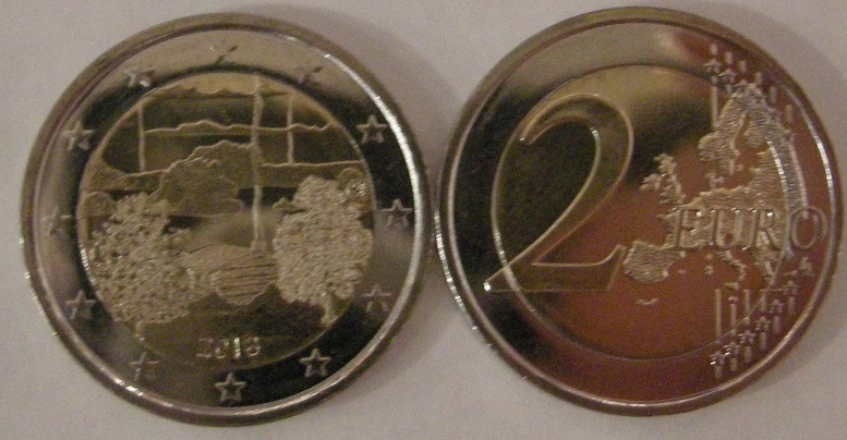 (afbeelding voor) 2 Euromunt Finland 2018 - Sauna UNC