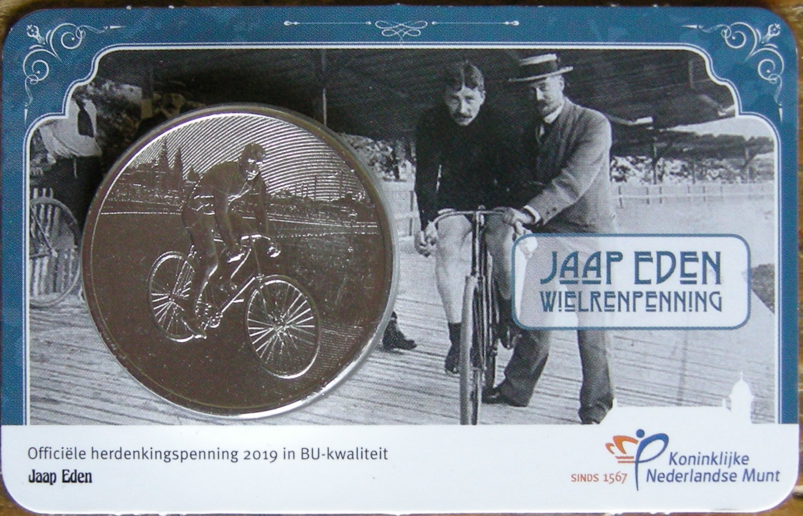 (afbeelding voor) Coincard Jaap Eden wielerpenning