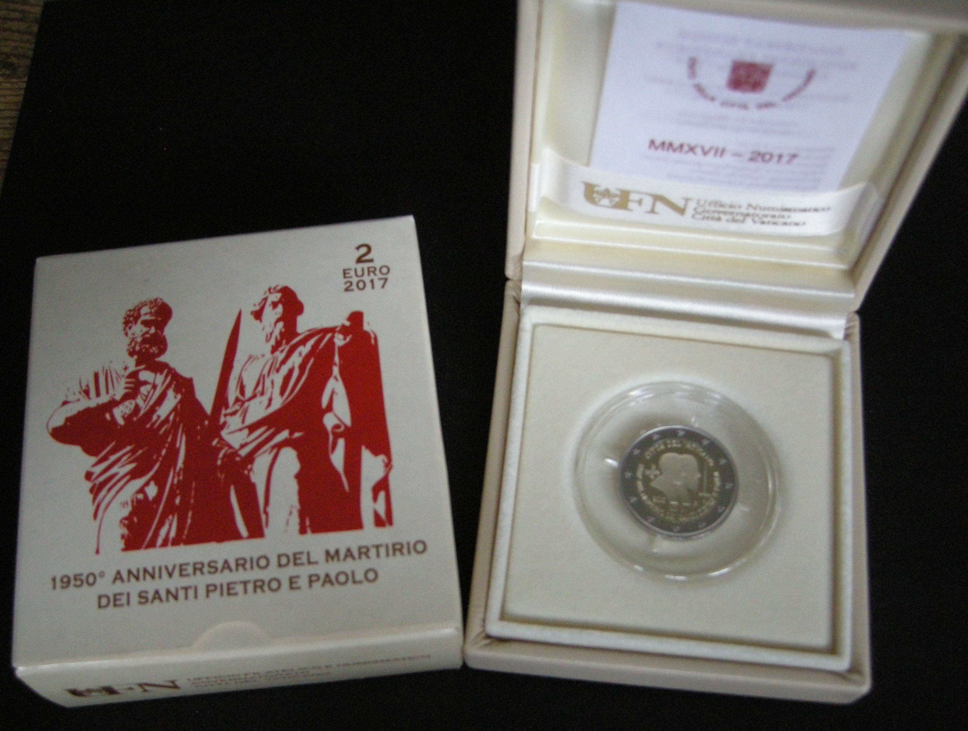 (afbeelding voor) 2 Euromunt Vaticaan 2017 - Petrus en Paulus Proof in cassette