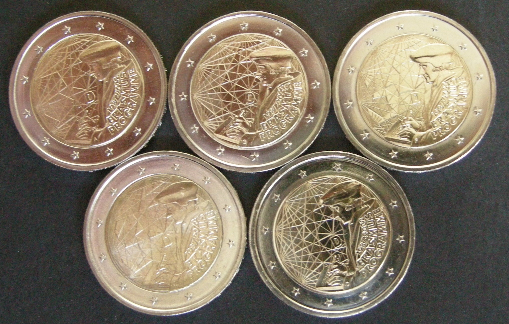 (Bild für) 2 Euromunt Duitsland 5 x 2022 Erasmus A-D-F-G-J UNC