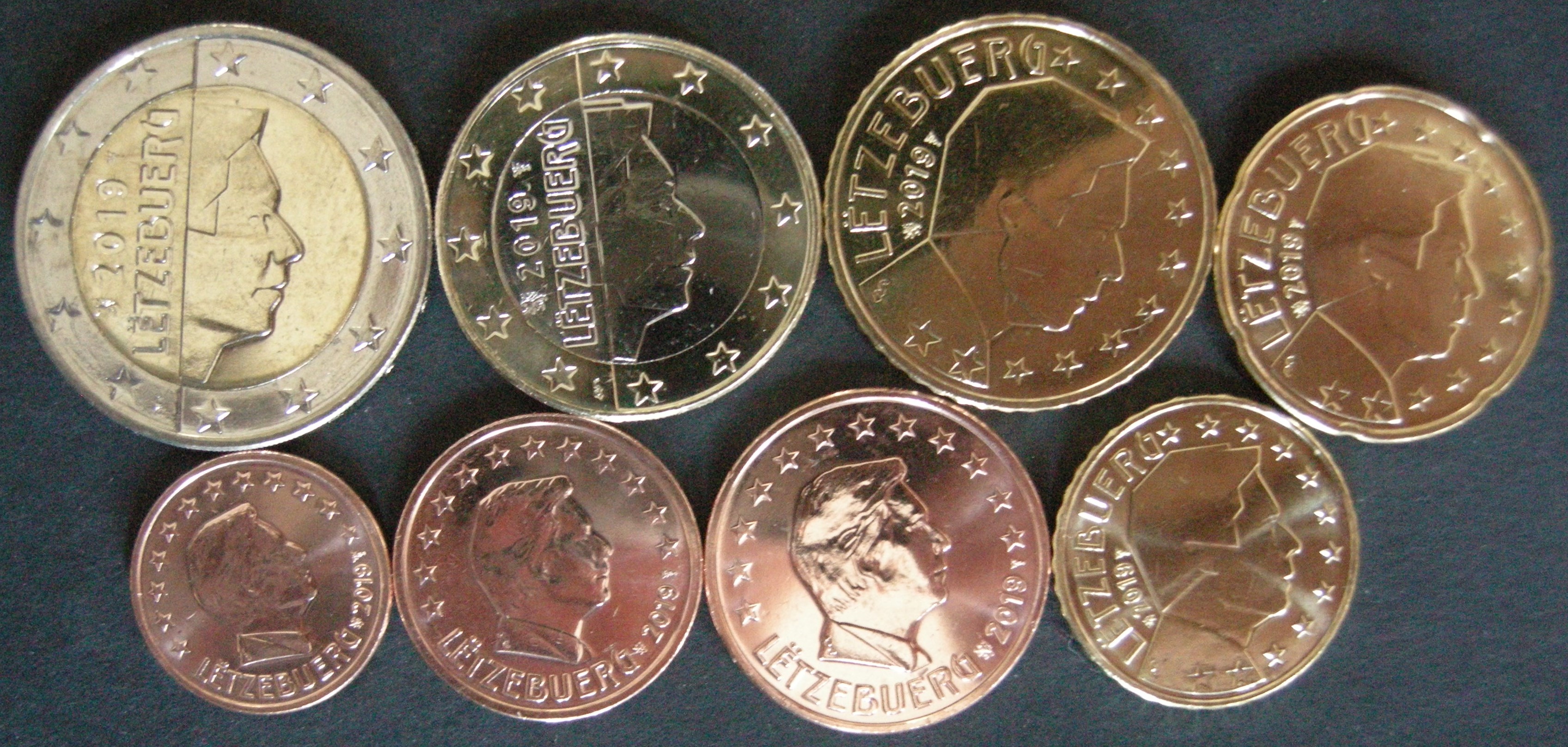 (image for) UNC set Luxemburg 2019 van 1 cent tot en met 2 euro