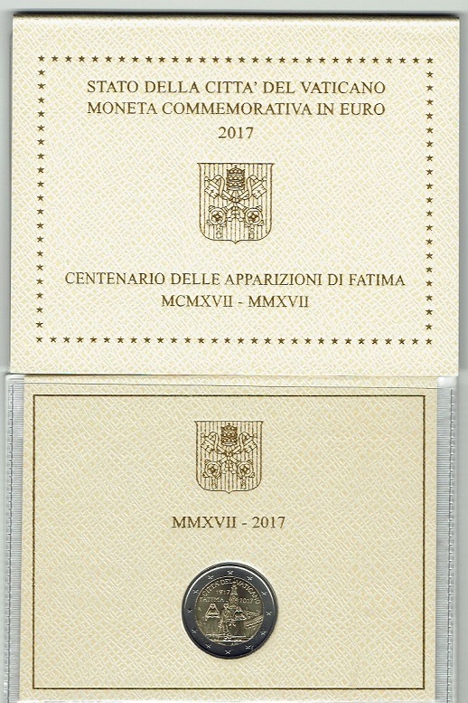 (Bild für) 2 Euromunt Vaticaan 2017 - Fatima