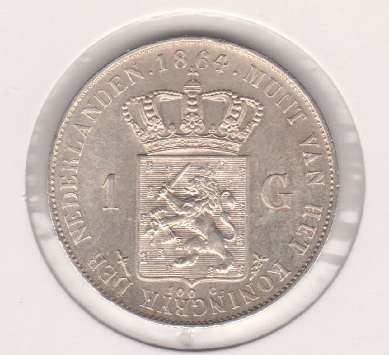 (afbeelding voor) Gulden 1864 FDC-