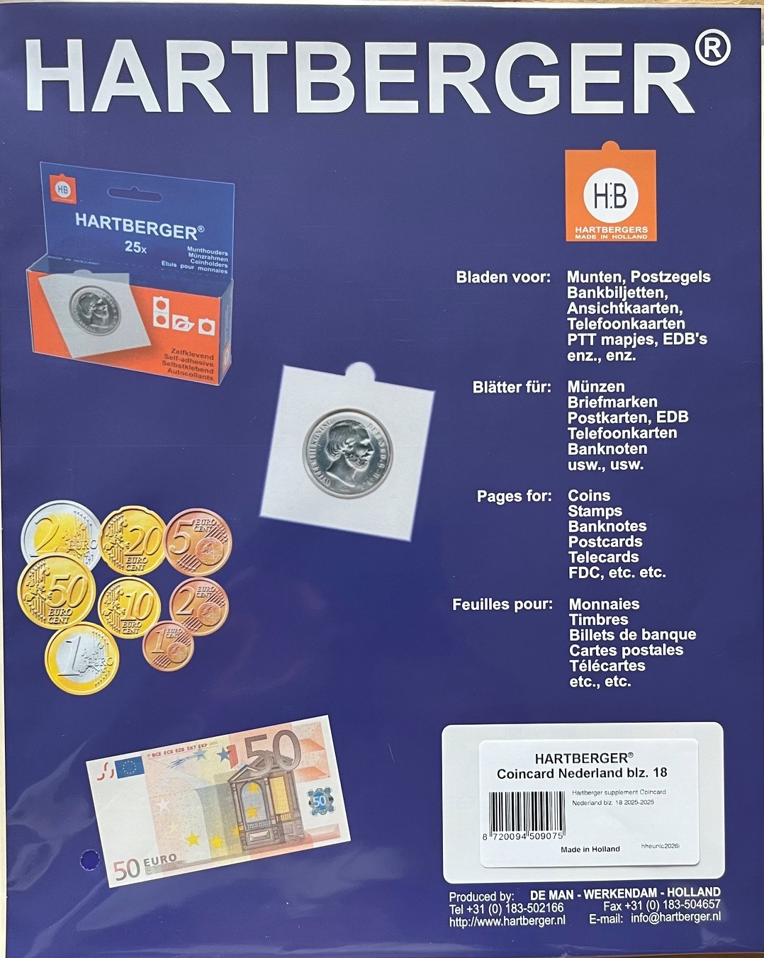 (Bild für) Hartberger Coincard bladen Nederland 2025
