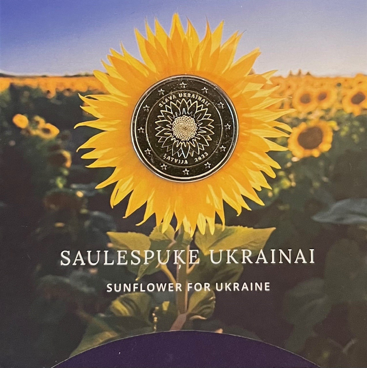 (afbeelding voor) Letland 2 euromunt 2023 Slava Oekraine ih coincard