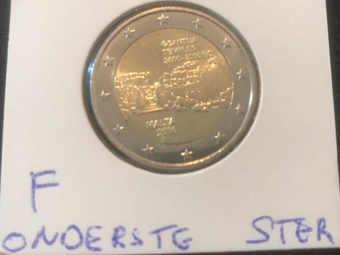 (afbeelding voor) 2 Euromunt Malta 2016 - Ggantija Tempel UNC met letter F in ster