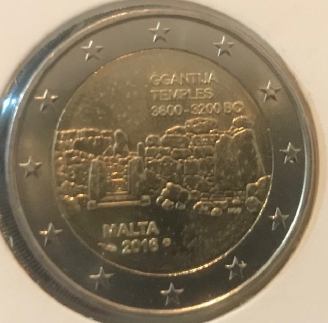 (afbeelding voor) 2 Euromunt Malta 2016 - Ggantija Tempel UNC met muntteken