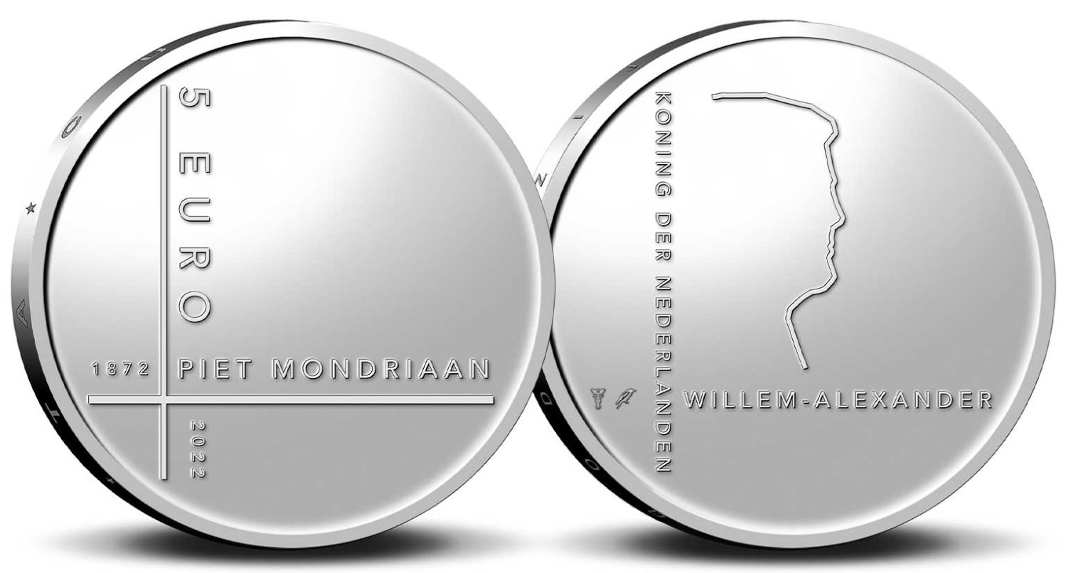 (afbeelding voor) Nederland 2022 - 5 Euro Piet Mondriaan unc