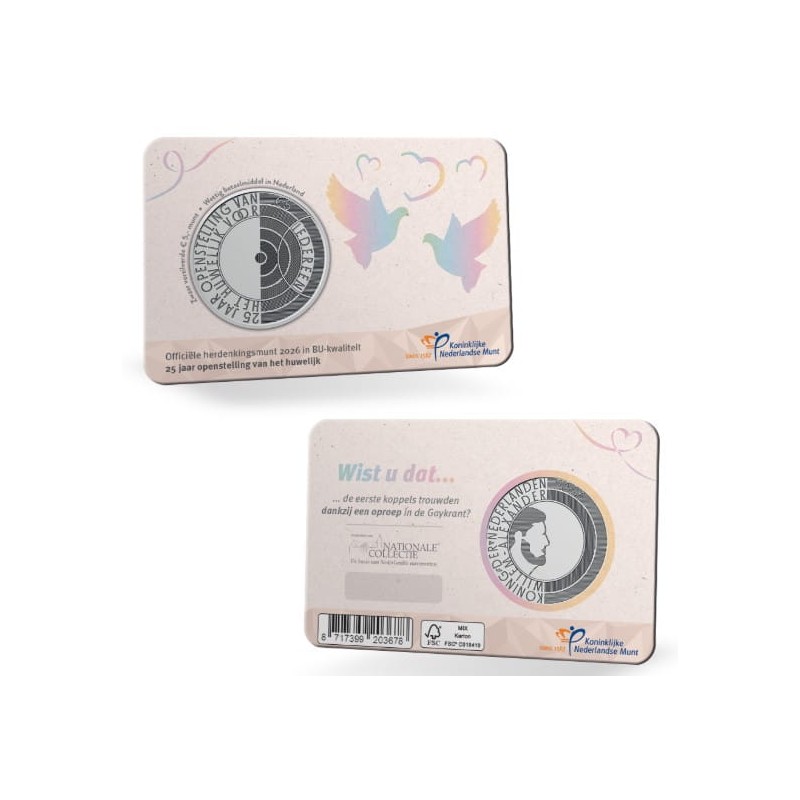 (image for) Nederland Hollandse openstelling Huwelijk Vijfje 2025 - BU in coincard