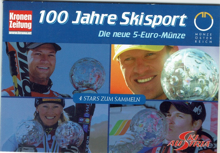(afbeelding voor) 5 Euromunt Oostenrijk 2005 Skieen in Blister FDC deel 4