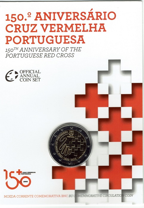 (afbeelding voor) 2 Euromunt Portugal 2015 Rode Kruis in blister