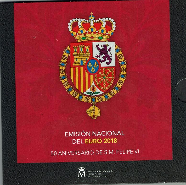 (afbeelding voor) BU set Spanje 2018 met 2 x 2 euromunt