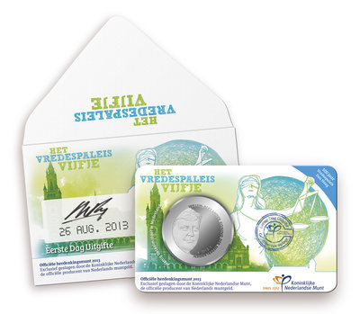 (afbeelding voor) 5 Euromunt NL Vredespaleis 2013 in coincard