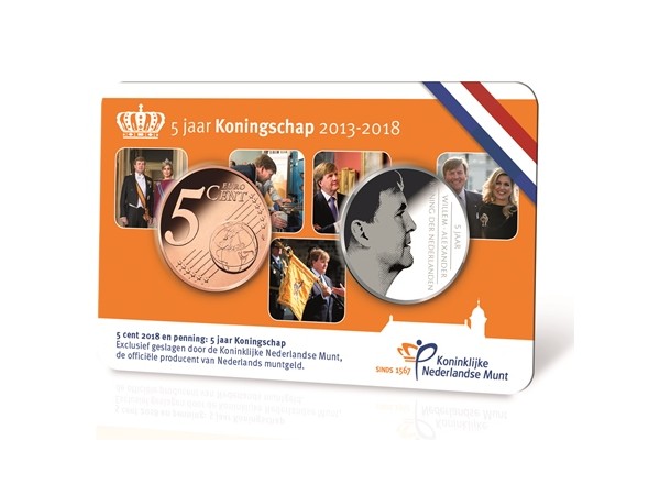 (afbeelding voor) Nederland coincard 5 jaar Koningschap in coincard 2013-2018