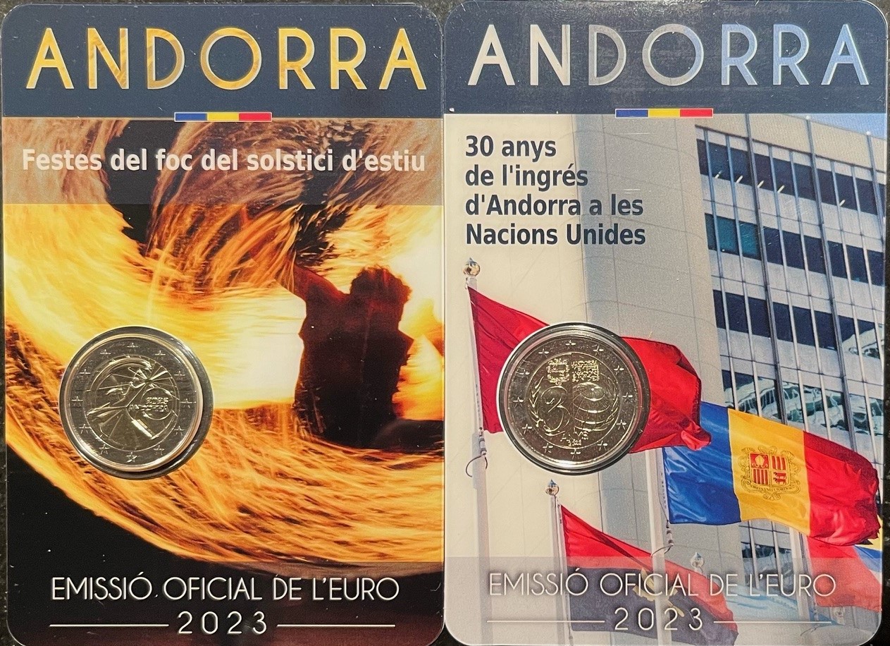 2 Euromunt Andorra 2023 Festival +Toetreding in blister/coincard