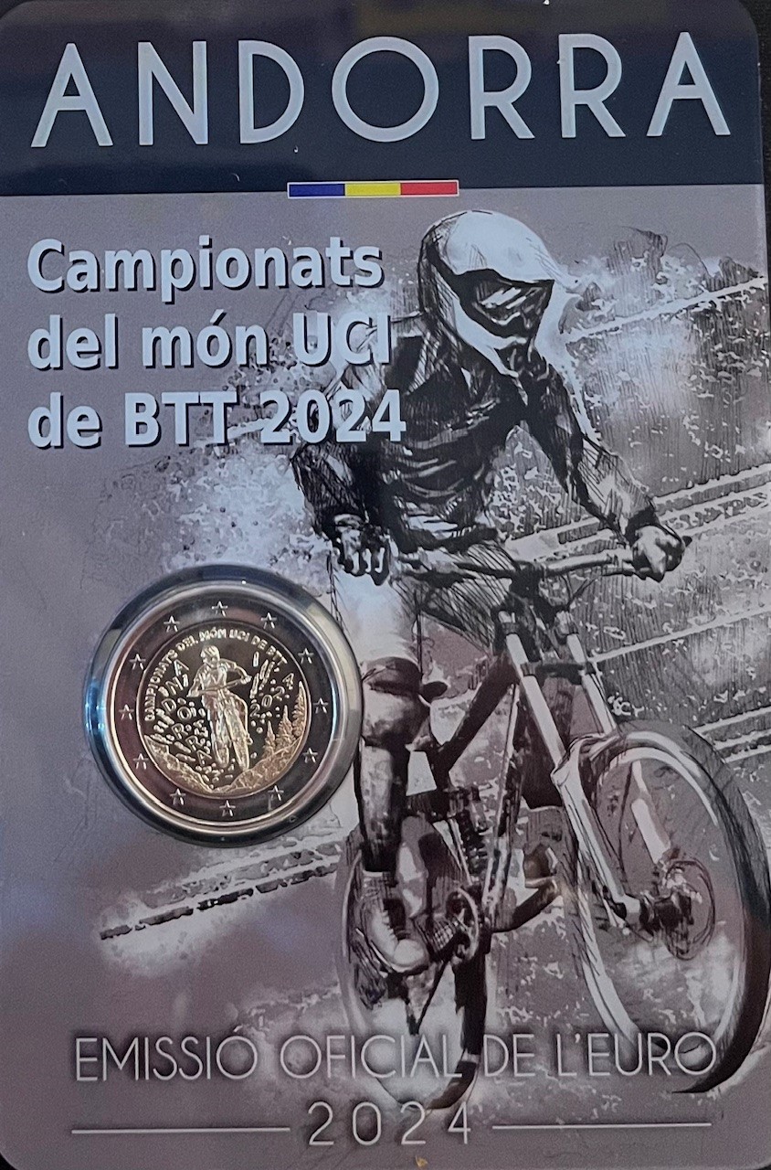 (image for) 2 Euromunt Andorra 2024 Mountainbike in blister