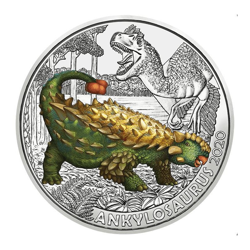 (afbeelding voor) 3 Euro munt 2020 Oostenrijk ANKYLOSAURUS UNC