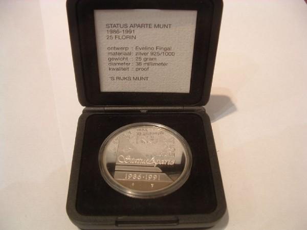 (afbeelding voor) 25 Florin 1991 Aruba Proof in cassette