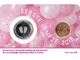 (afbeelding voor) Baby coincard 1 cent 2018 Meisje