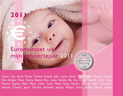 (afbeelding voor) Babyset Nederland meisje 2011 BU met penning