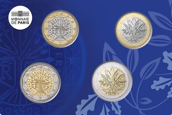 (afbeelding voor) BU set Frankrijk 2022 met de 1 & 2 Euro 2021+2022