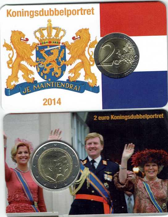 (afbeelding voor) 2 Euro Nederland 2014 Dubbelportret coincard