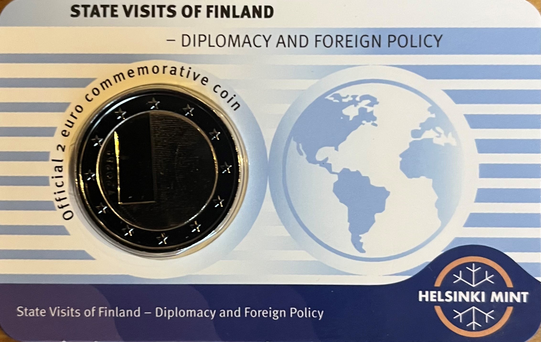 (afbeelding voor) 2 Euro Finland 2025 Diplomatie en Buitenland beleid - Coincard - Fins/Engels