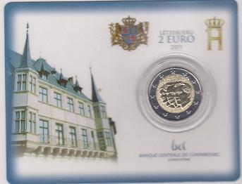 (afbeelding voor) 2 Euromunt Luxemburg 2011 Jean in coincard