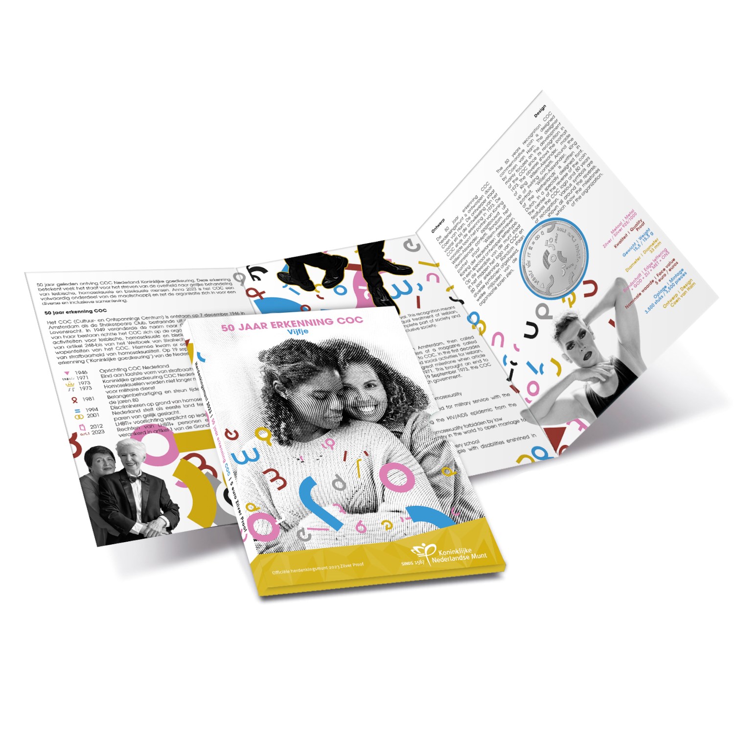 (afbeelding voor) 50 jaar erkenning COC Vijfje 2023 Proof in Blister verpakking