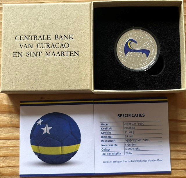 (afbeelding voor) 5 Gulden Curacao en Sint Maarten 2026 - The Blue Wave Proof in cassette