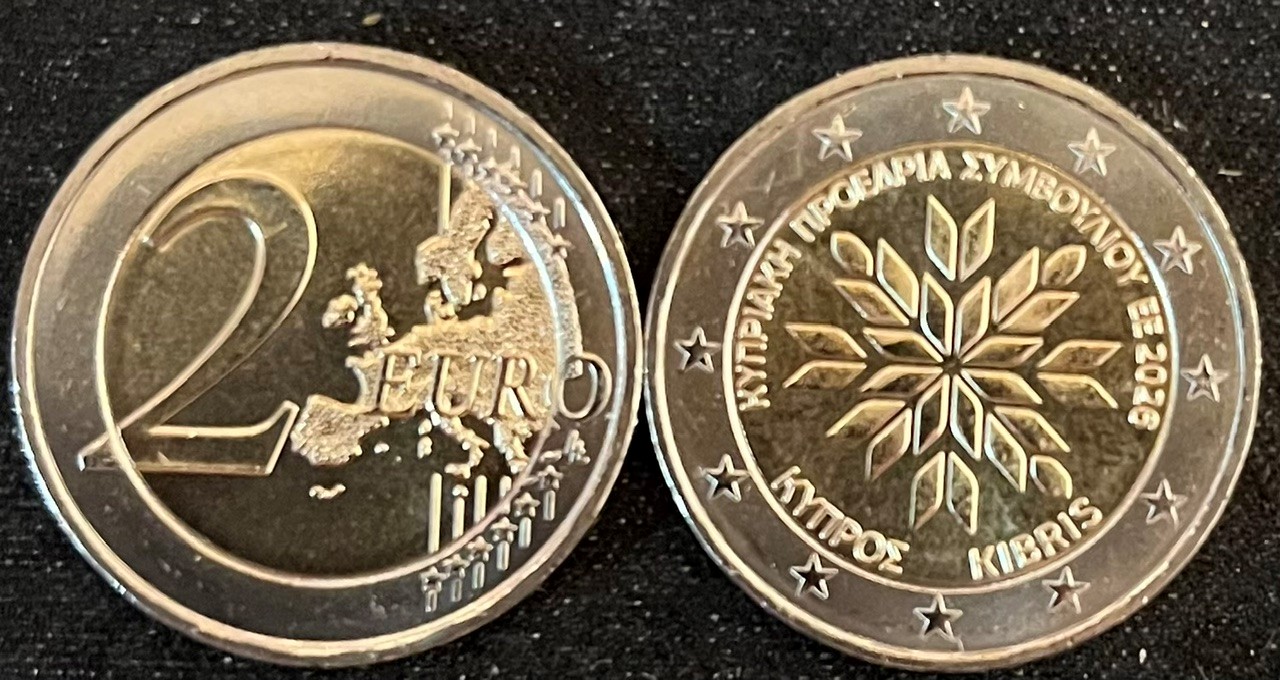 (afbeelding voor) 2 Euromunt Cyprus 2026 Voorzitter EU UNC