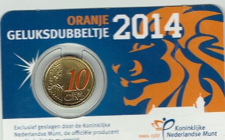 (afbeelding voor) Oranje Geluksdubbeltje 2014 in coincard