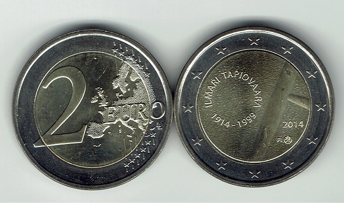 (afbeelding voor) 2 Euromunt Finland 2014 Ilmari Tapiovaara UNC