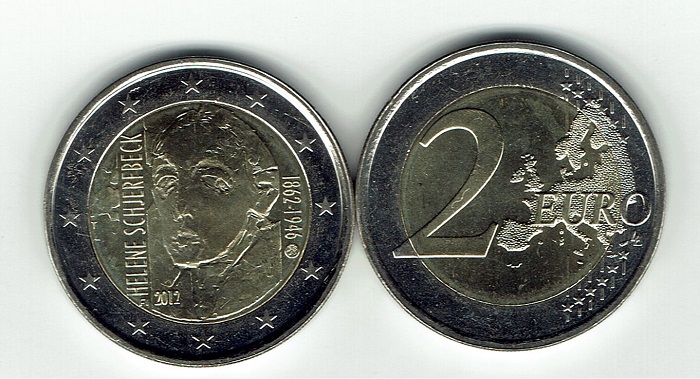 (afbeelding voor) 2 Euromunt Finland 2012 Helene Schjerfbeck unc