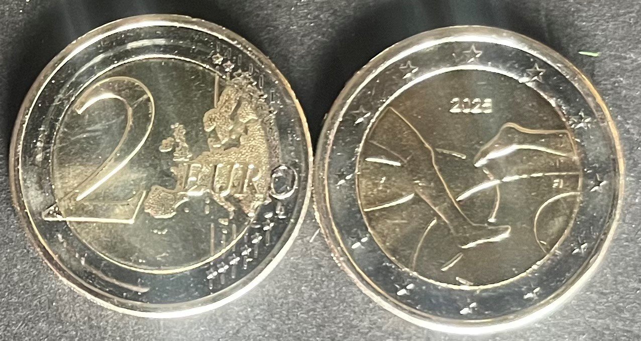 (afbeelding voor) 2 Euromunt Finland 2025 - 100 jaar Finland/Zweden Atletiek UNC