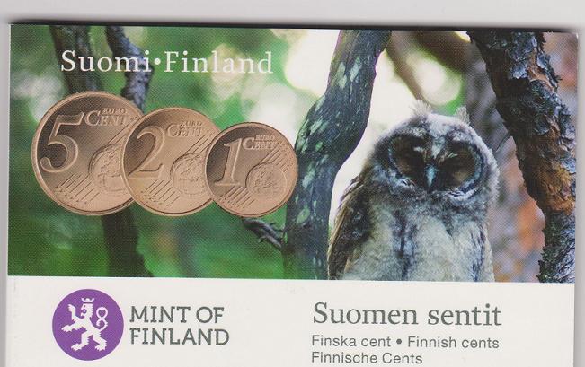 (afbeelding voor) Finland coincard 1-2-5 cent 2010