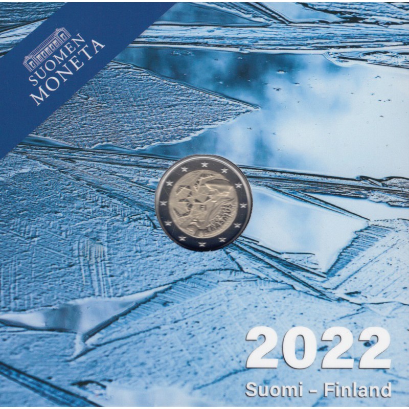 (afbeelding voor) 2 Euromunt Finland 2022 Erasmus Proof