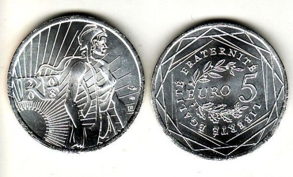 (afbeelding voor) 5 Euromunt Frankrijk 2008 UNC
