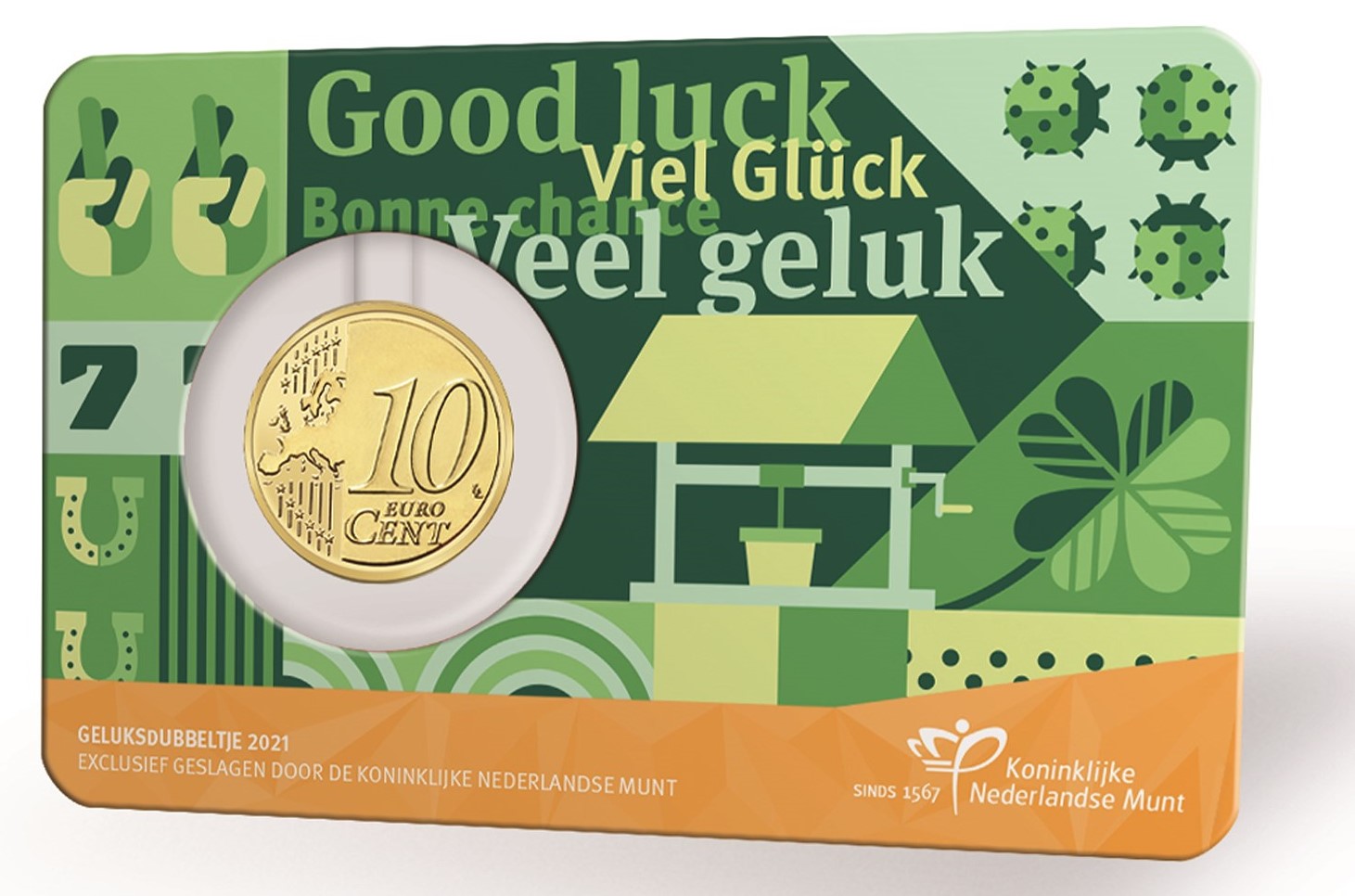 (afbeelding voor) Nederland Geluksdubbeltje 2021 in coincard