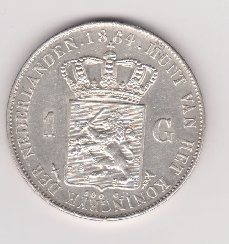 (afbeelding voor) Gulden 1864 FDC-