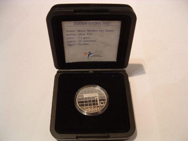 (Bild für) Gulden 2001 Zilver proof in cassette