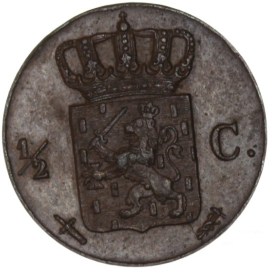 (afbeelding voor) 1/2 cent 1857 ZF+