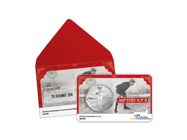(afbeelding voor) Nederland 2019 Jaap Eden Vijfje 1e dag uitgifte in coincard