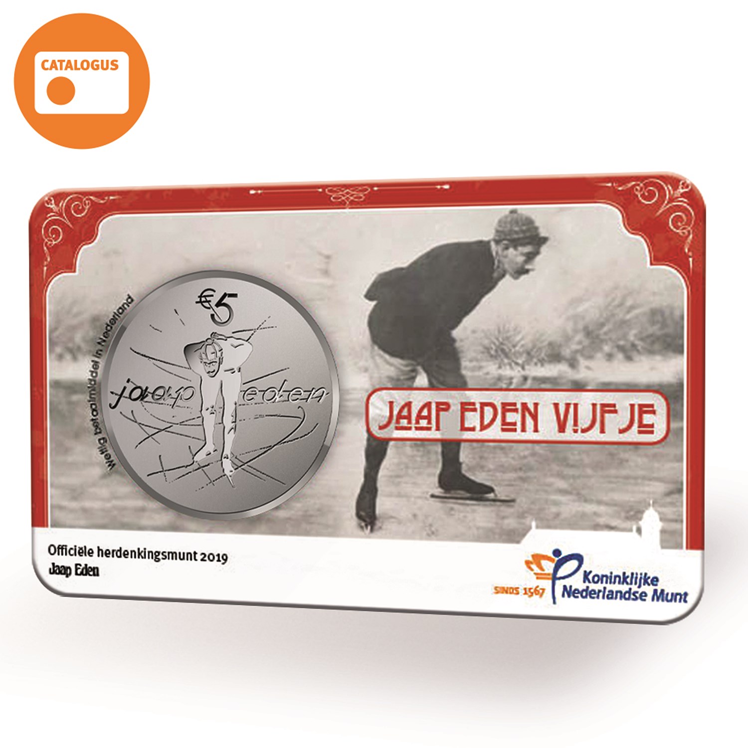 (afbeelding voor) Nederland 2019 Jaap Eden Vijfje 2019 UNC in coincard