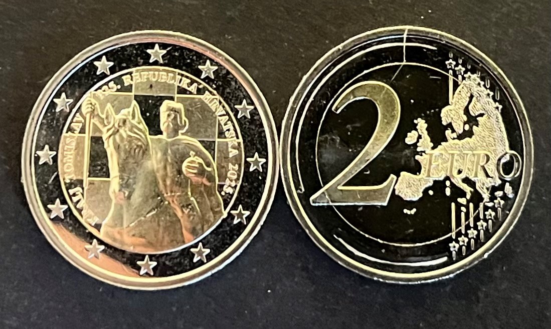 (afbeelding voor) 2 Euromunt Kroatie 2025 1100 jaar Koninkrijk uit de rol